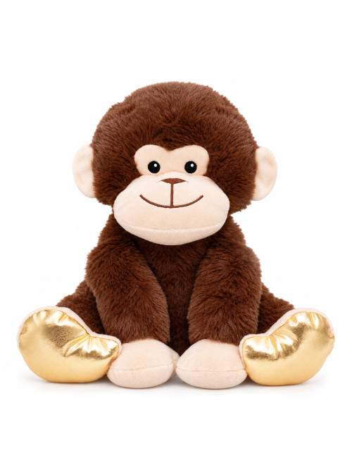 Brown monkey hot and cold plush heat pad 23 x 26 cm