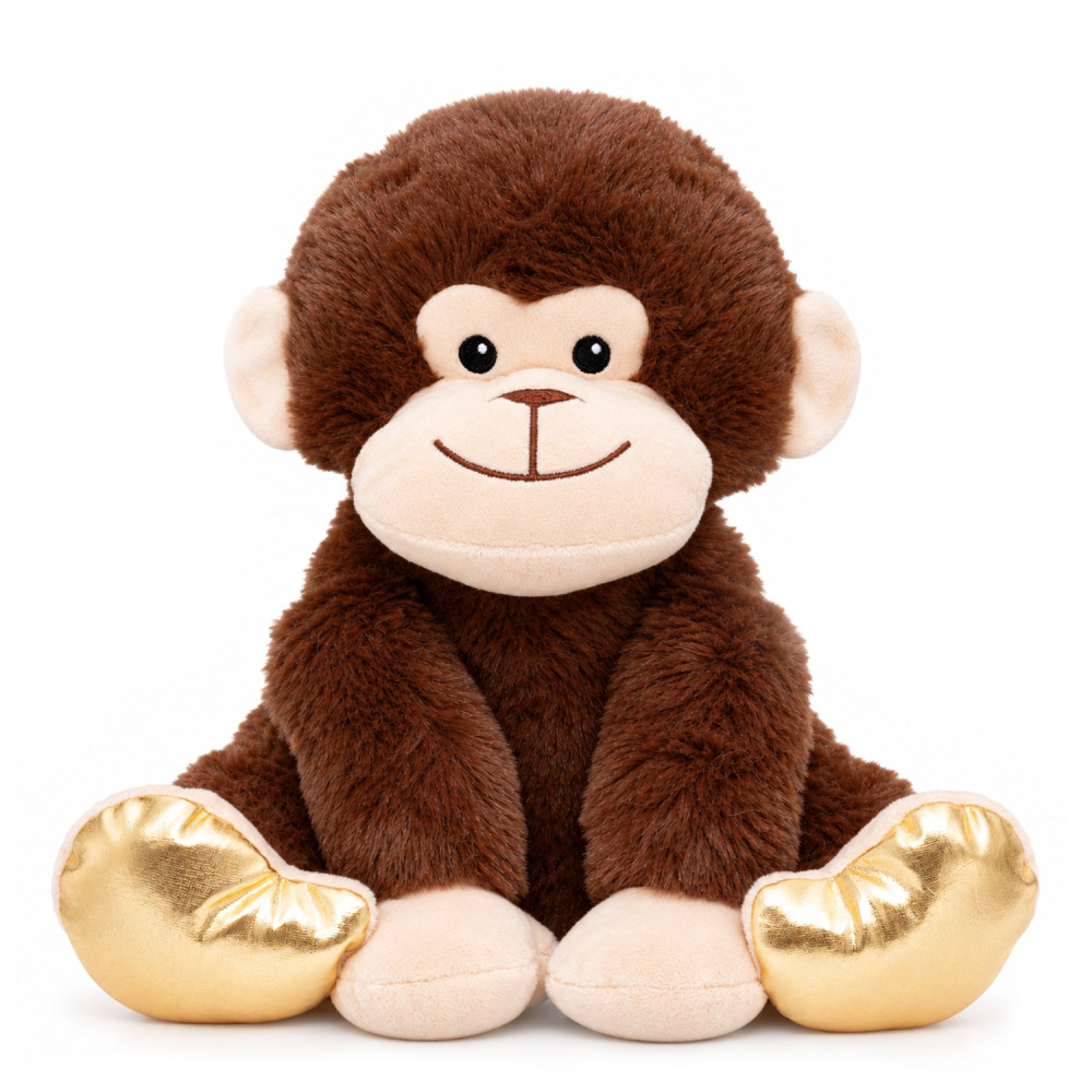 Brown monkey hot and cold plush heat pad 23 x 26 cm