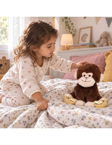 Monkey plush with 300 g silicone bead thermal cushion