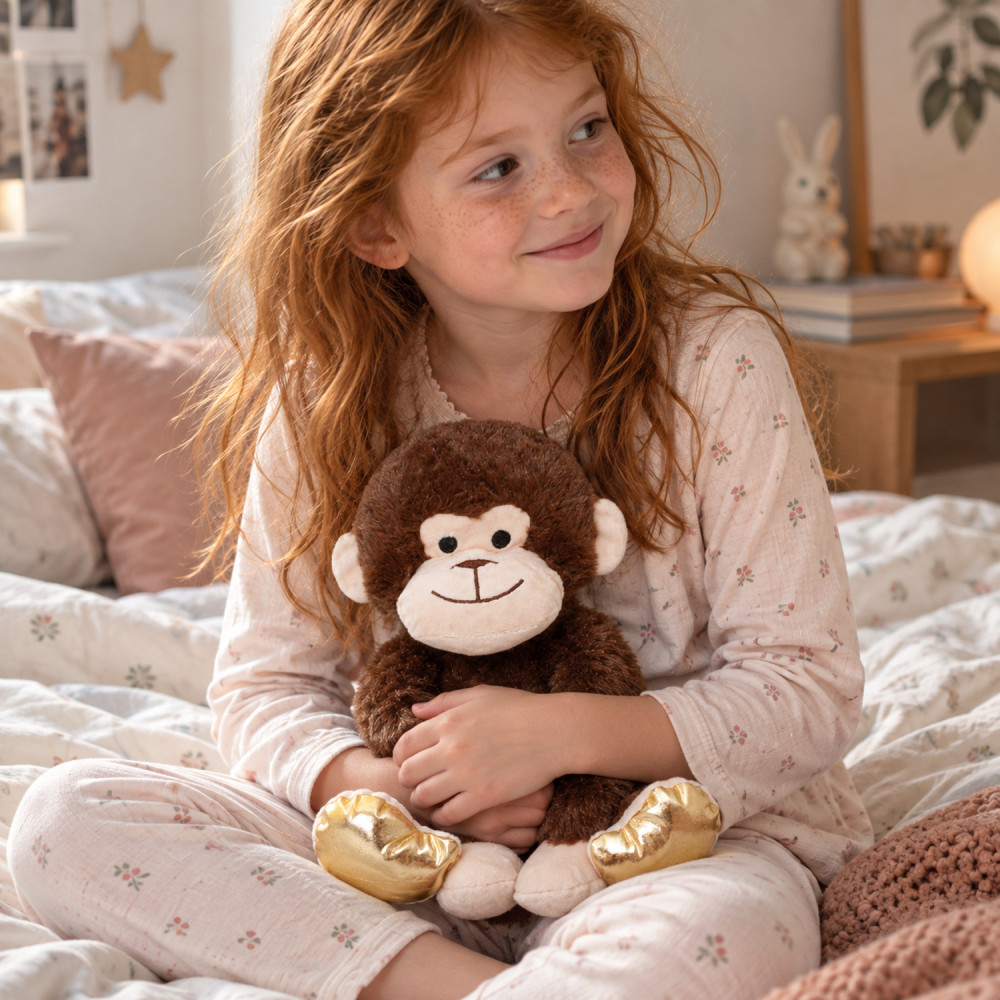 Peluche singe micro-ondes congélateur 100 % polyester