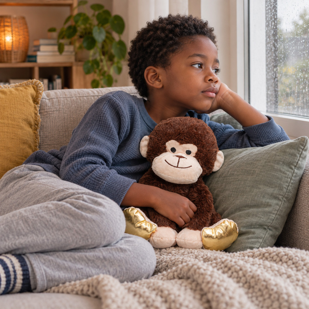 Bouillotte peluche singe 0+ lavable à 30 °C