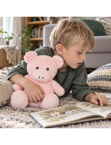 Bouillotte cochon avec coussin 300 g de perles de silicone