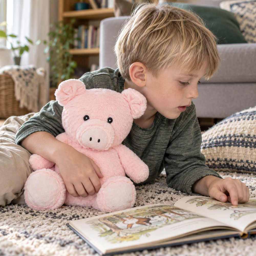Pig plush with 300 g silicone bead thermal cushion