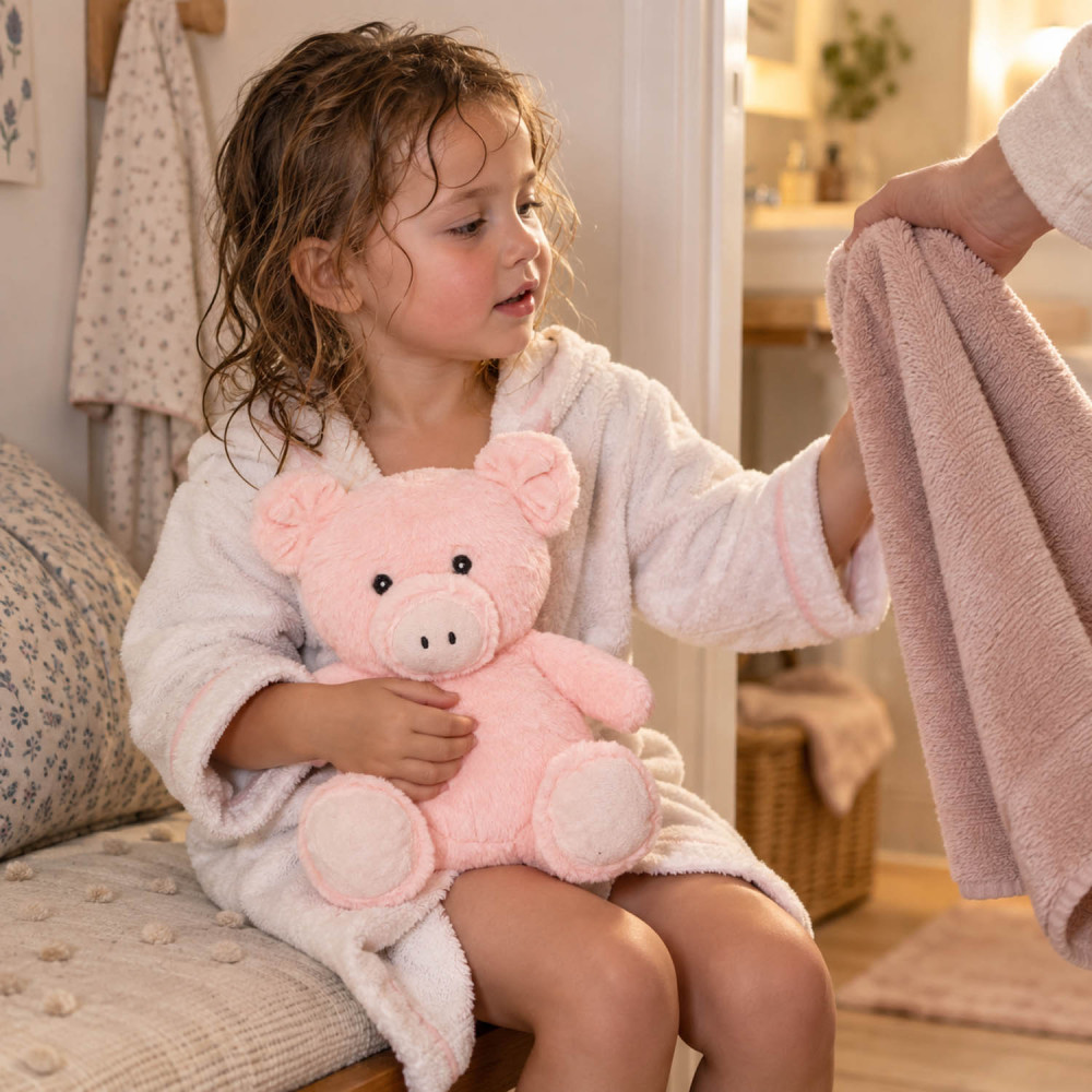 Bouillotte peluche cochon micro-ondes et congélateur 0+