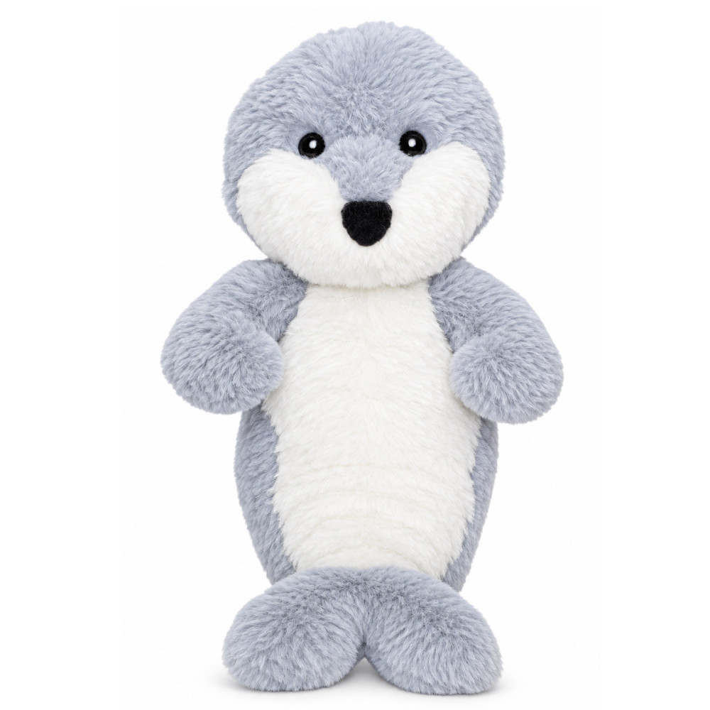 Grey penguin hot and cold plush heat pad 36 x 15 cm