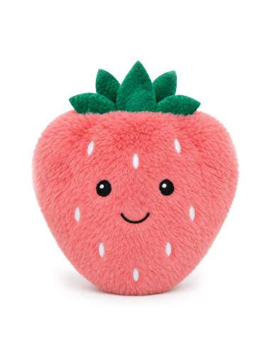 Bouillotte peluche fraise chaud froid 16 x 16 cm