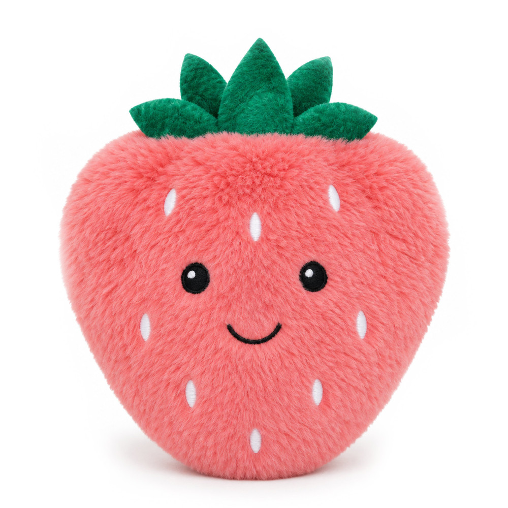 Bouillotte peluche fraise chaud froid 16 x 16 cm