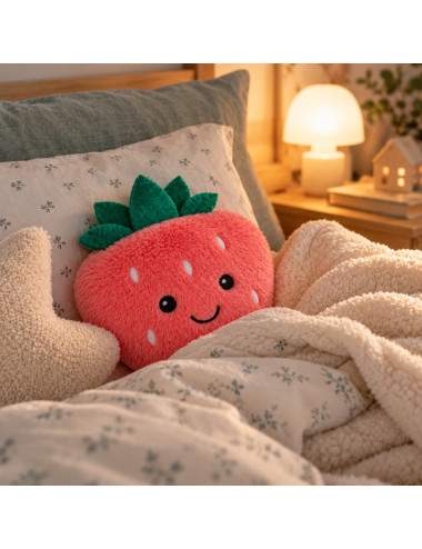 Bouillotte fraise micro-ondes congélateur adaptée 0+
