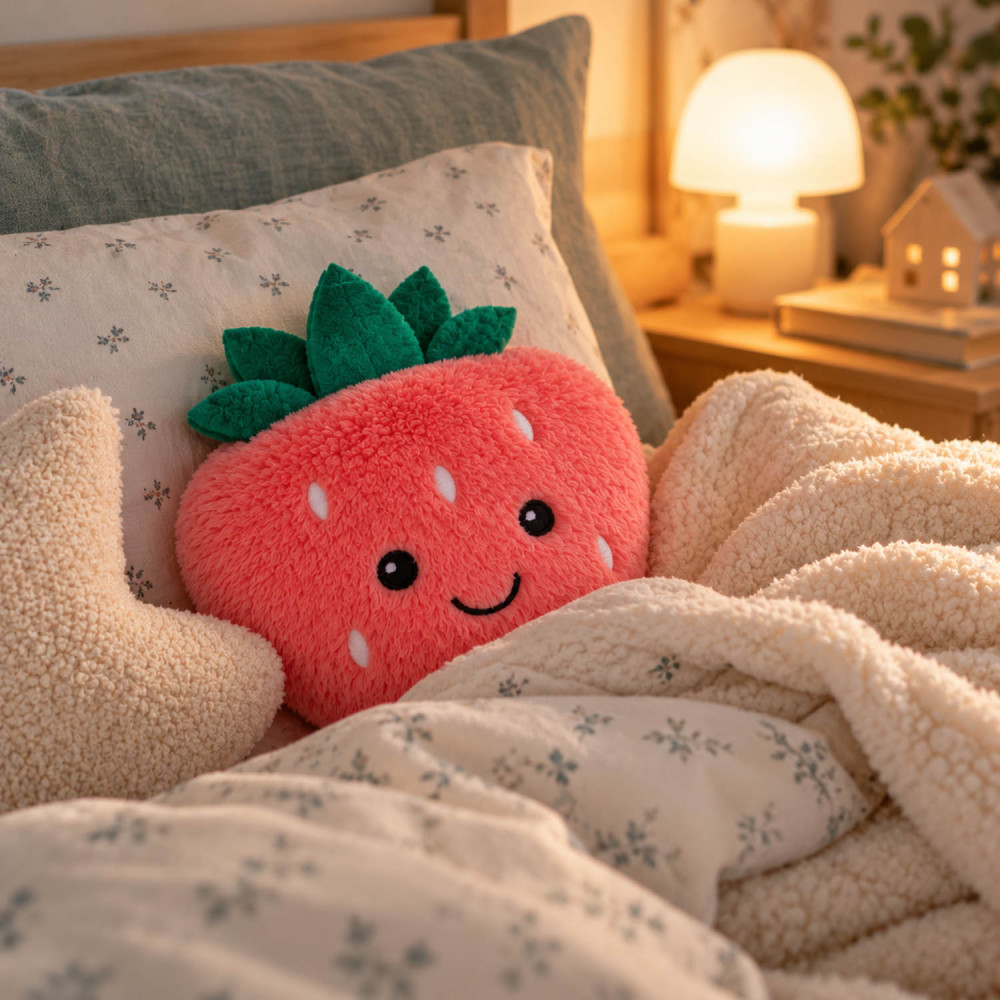Bouillotte fraise micro-ondes congélateur adaptée 0+
