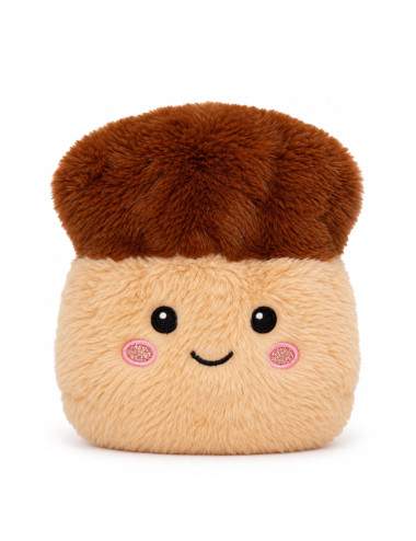 Beige brown mushroom hot and cold plush heat pad 22 x 17 cm